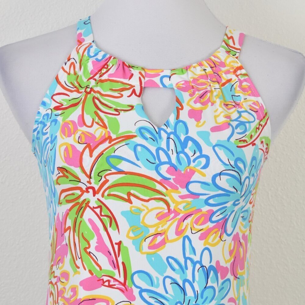 Barbara Gerwit Floral Nylon Halter Keyhole Dress - S - Picture 2 of 8